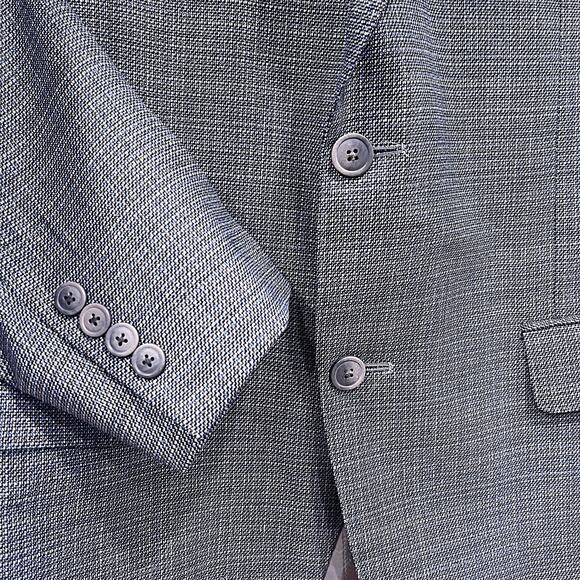 Samuelsohn Tweed Blazer Sport Coat Gray 2 Button Wool Super 110s Mens 40R - Picture 3 of 8